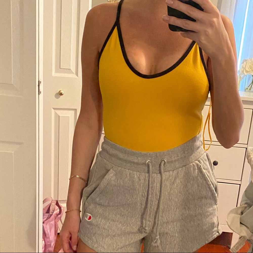 Yellow and Black Cami Bodysuit